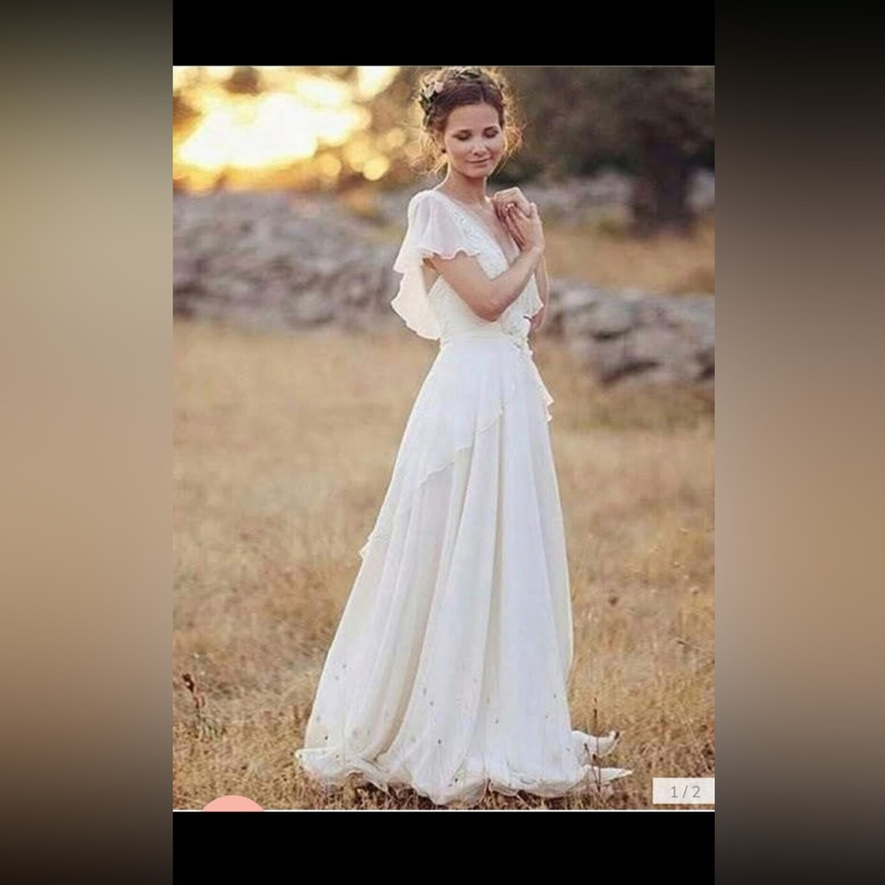 White casual wedding dress